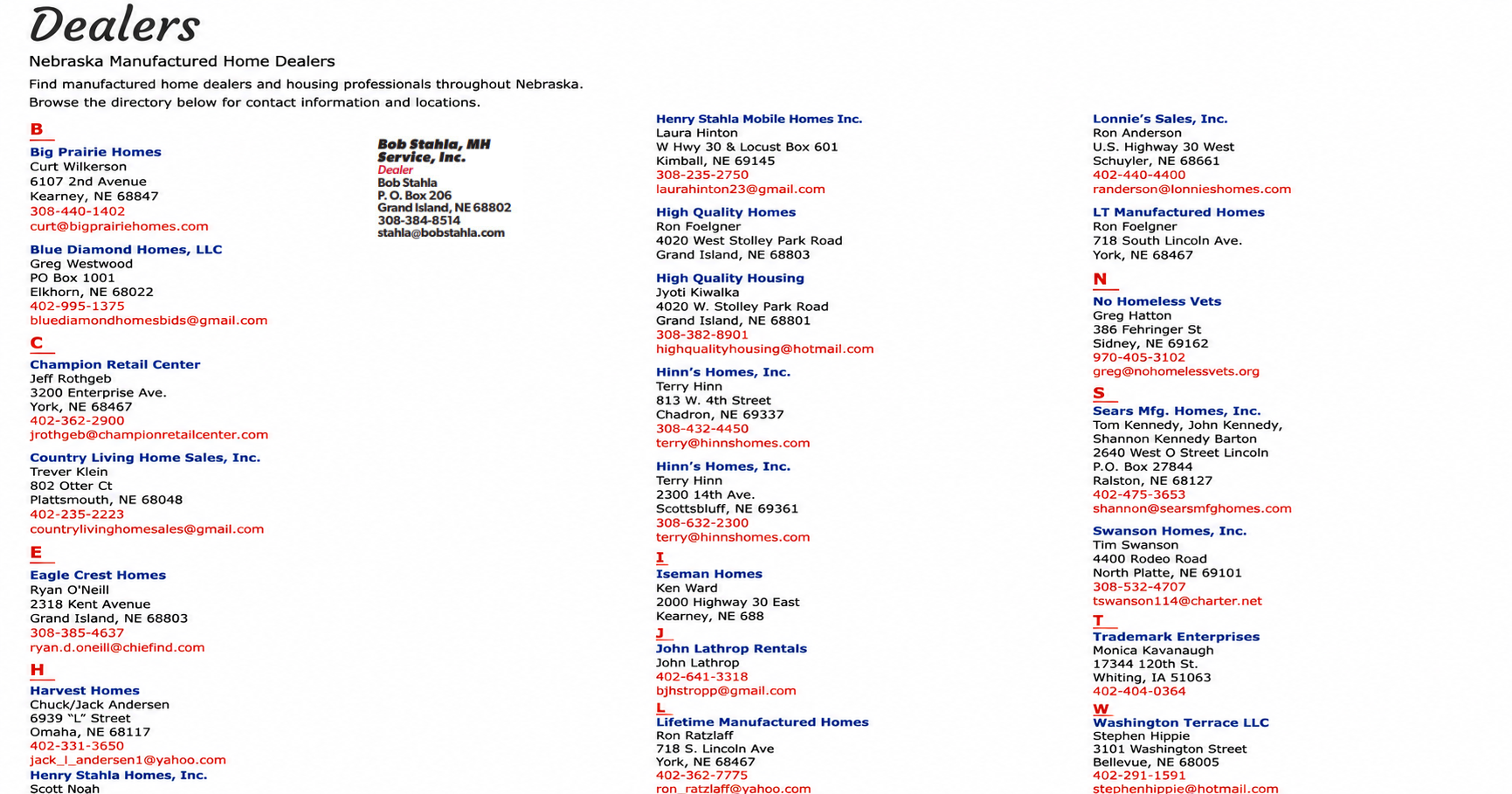 Dearler page with Bob Stahala added 9.10.26